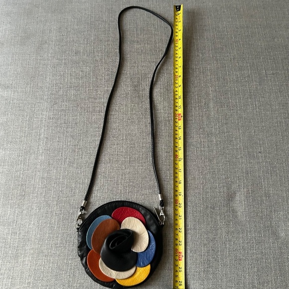 Vintage Vera Pelle Italian Leather 3D floral shoulder bag - Picture 9 of 9